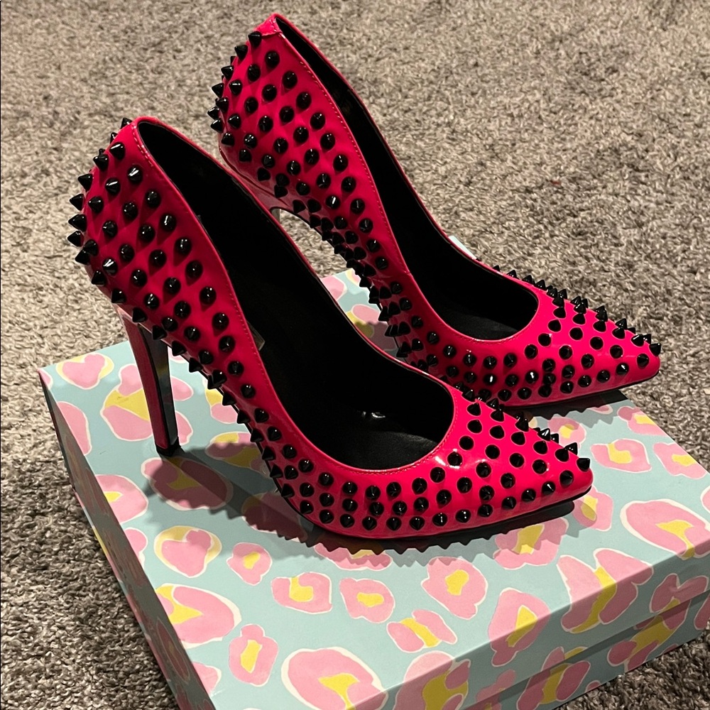 Fierce Pink Studded Heels